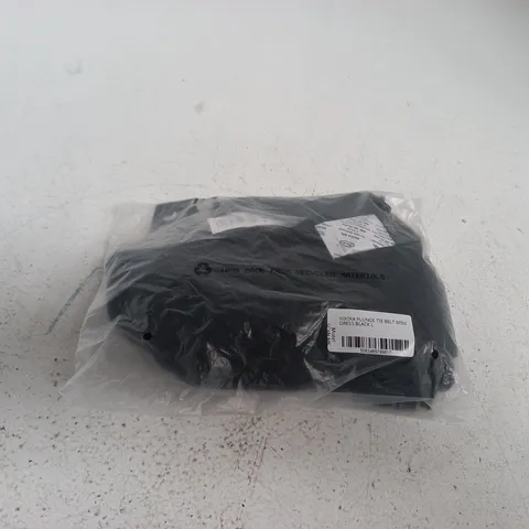 MOTEK HIKIRA PLUNGE TIE BELT MINI DRESS BLACK LARGE