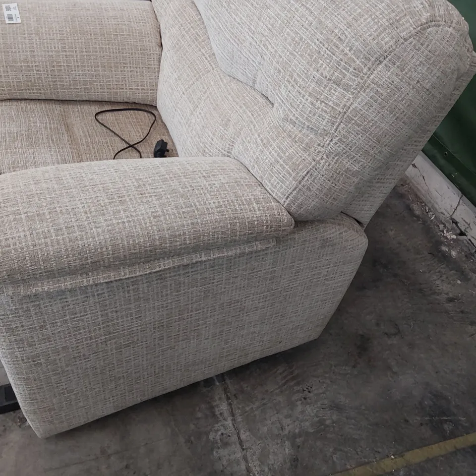 QUALITY BRITISH DESIGNER G PLAN STRATFORD POWER RECLINING EASY CHAIR WAFFLE CARAMEL FABRIC 