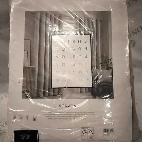 BAGGED FUSION STRATA POLYESTER ROOM DARKENING CURTAIN PAIR 228X274CM APPROXIMATELY 