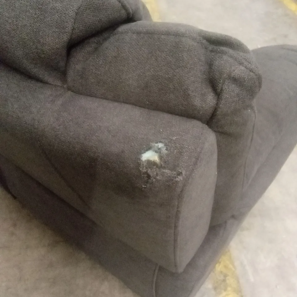 ALBION CHENILLE 3 SEATER HIGH BACK MANUAL RECLINER SOFA - CHARCOAL RRP £679