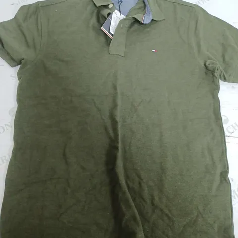 TOMMY HILFIGER KHAKI POLO SHIRT - LARGE