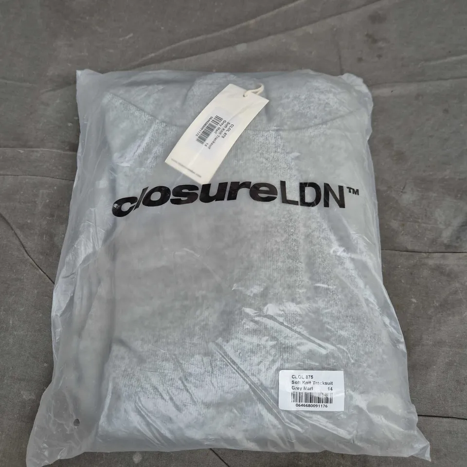 BAGGED CLOSURELDN SOFT TRACKSUIT IN GREY MARL - SIZE 14