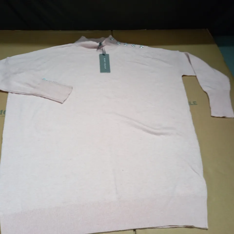 MINT VELVET PINK STAR BUTTON TUNIC - S