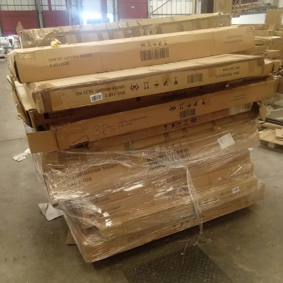 PALLET OF ASSORTED INCOMPLETE DUSK BED AND FURNITURE PARTS AND PIECES 