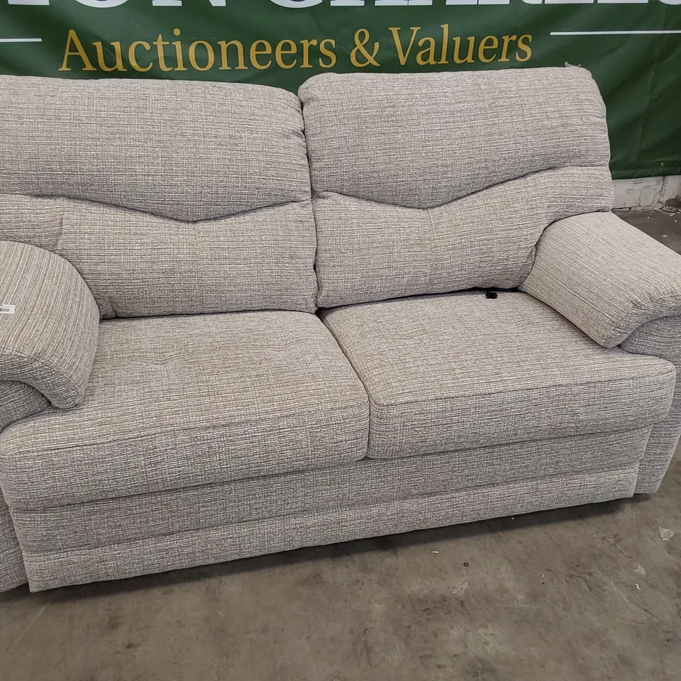 QUALITY BRITISH DESIGNER G PLAN STRATFORD TWO SEATER SOFA LOOM SHALE FABRIC 