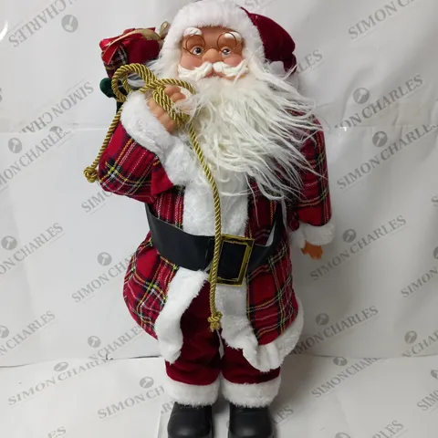 BOXED FESTIVE PRE LIT SANTA TRADITIONAL 63CM 