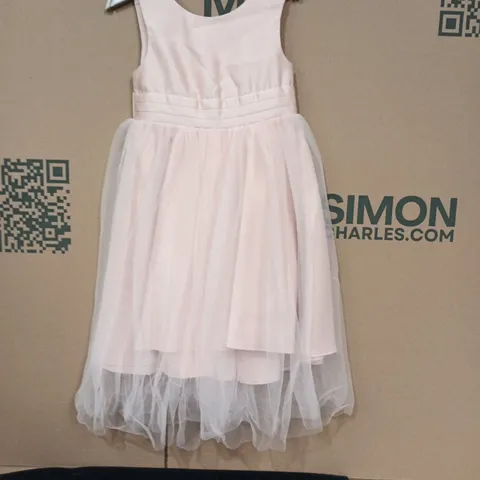 GIRLS' PINK PARTY DRESS WITH BOW AND TULLE OVERLAY – KID'S FORMAL WEAR