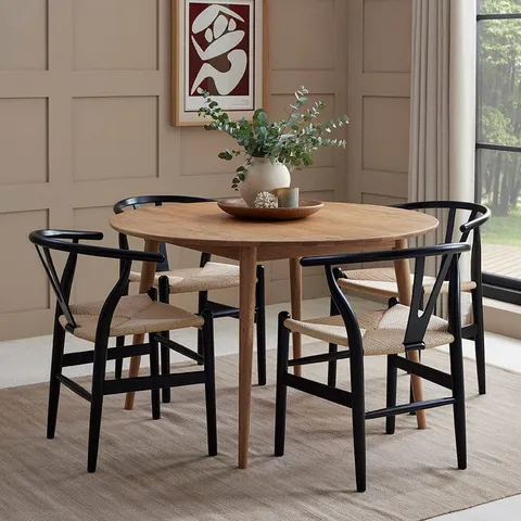 BOXED DUSK HEIDI SOLID OAK 4-6 SEATER ROUND DINING TABLE - NATURAL (1 BOX)