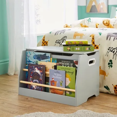 BOXED KIDS REESE BOOKCASE WITH TOY BOX - GREY (1 BOX)