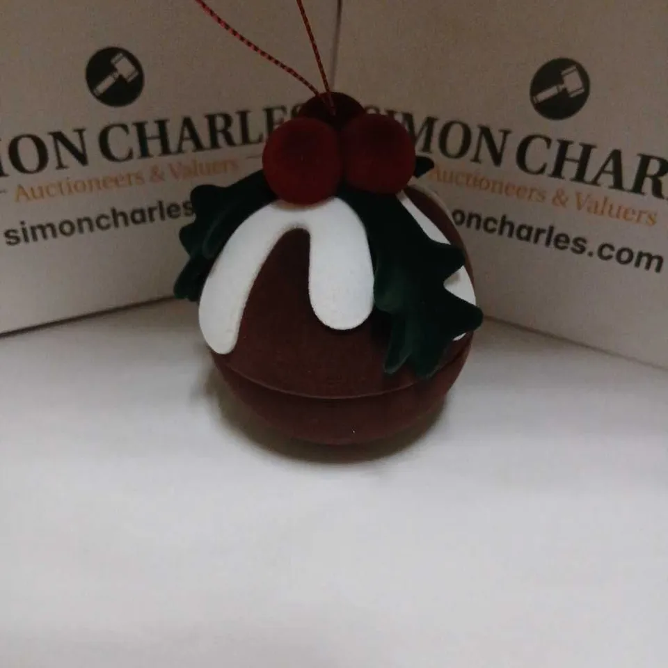 DIAMONIQUE FLOWER EARRINGS STERLING SILVER IN CHRISTMAS PUDDING BAUBLE