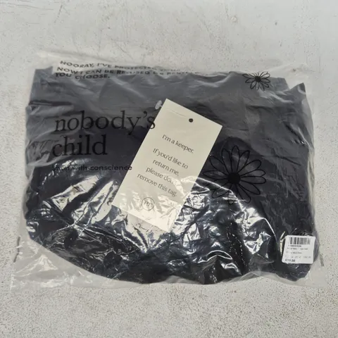 BAGGED NOBODY'S CHILD DRINA MIDI DRESS IN SOFTS BLACK SIZE UK 14