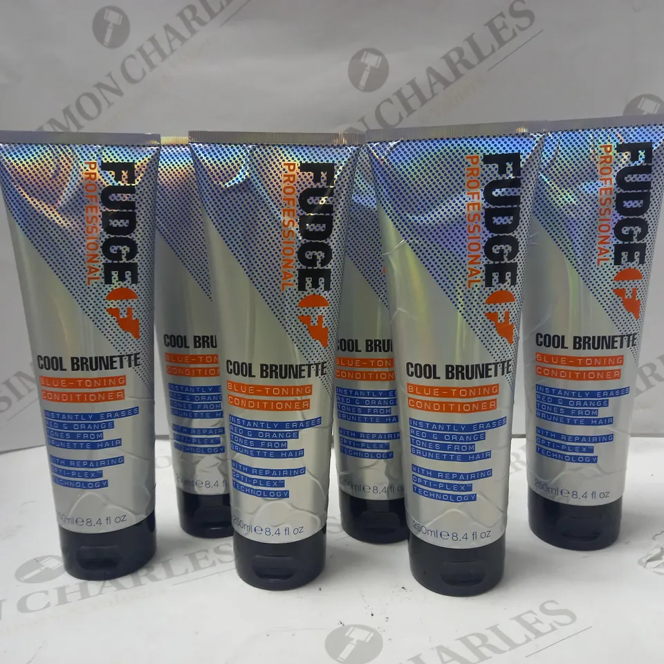 LOT OF 6 X 250ML FUDGE COOL BRUNETTE BLUE-TONING CONDITIONER