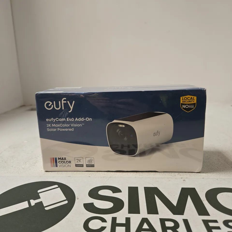 EUFYCAM E40 ADD-ON – SOLAR POWERED, 2K MAXCOLOR VISION (BOXED)