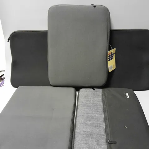 5 LOGIK LAPTOP SLEEVE CASES OF VARIOUS SIZES AND COLOURS