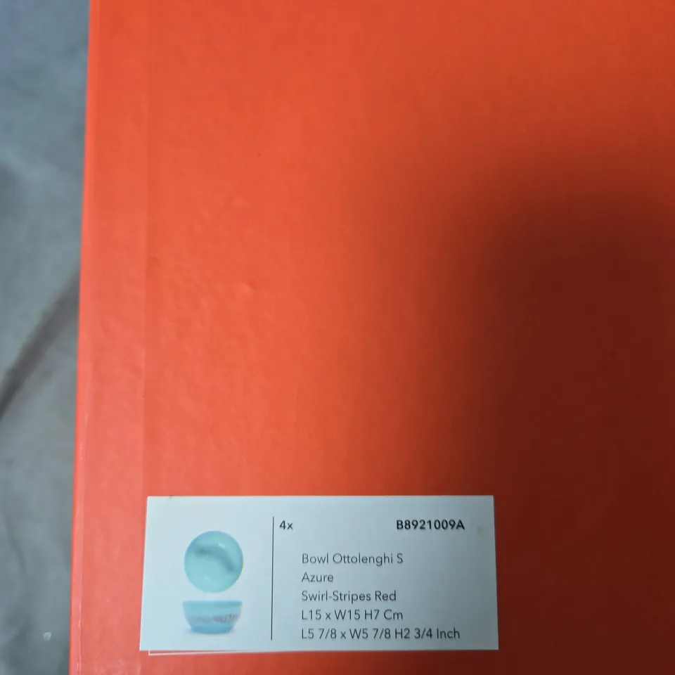 OTTOLENGHI FOR SERAX BOWL  - AZURE SWIRL-STRIPES RED, 15 CM, SET OF 4