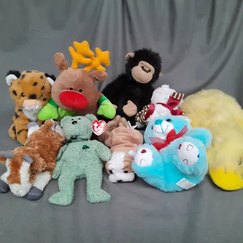 BOX OF ASSORTED PLUSH SOFT TEDDIES