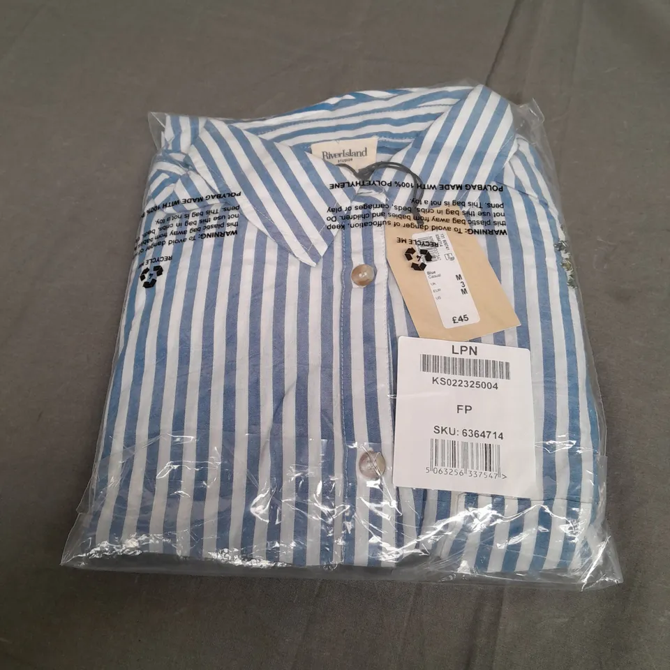SEALED RIVERISLAND BLUE CASUAL SHIRT - UK MEDIUM