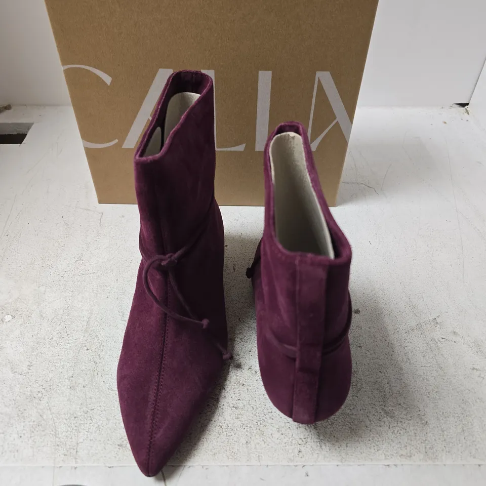 CALLA MAISIE CHERRY SUEDE BOOTS – UK 6 (EU 39)
