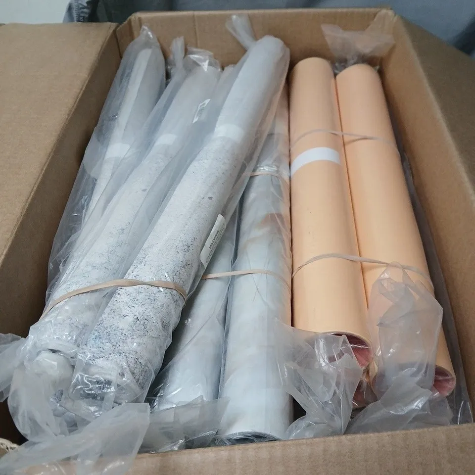 BOX OF APPROXIMATELY 80 X PHOTOGRAPHY MIXED STYLES PVC BACKDROPS