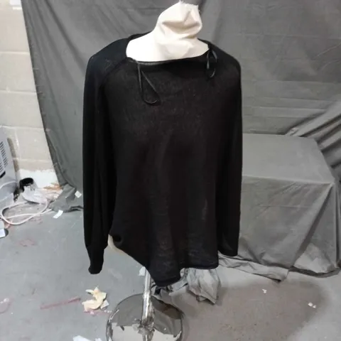 ZARA BLACK KNIT SWEATER TOP – LOOSE FIT SIZE S