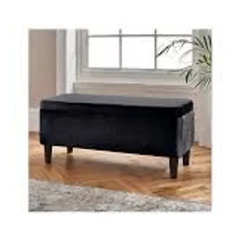 BOXED HOMESDIRECT365 BLACK STORAGE BENCH