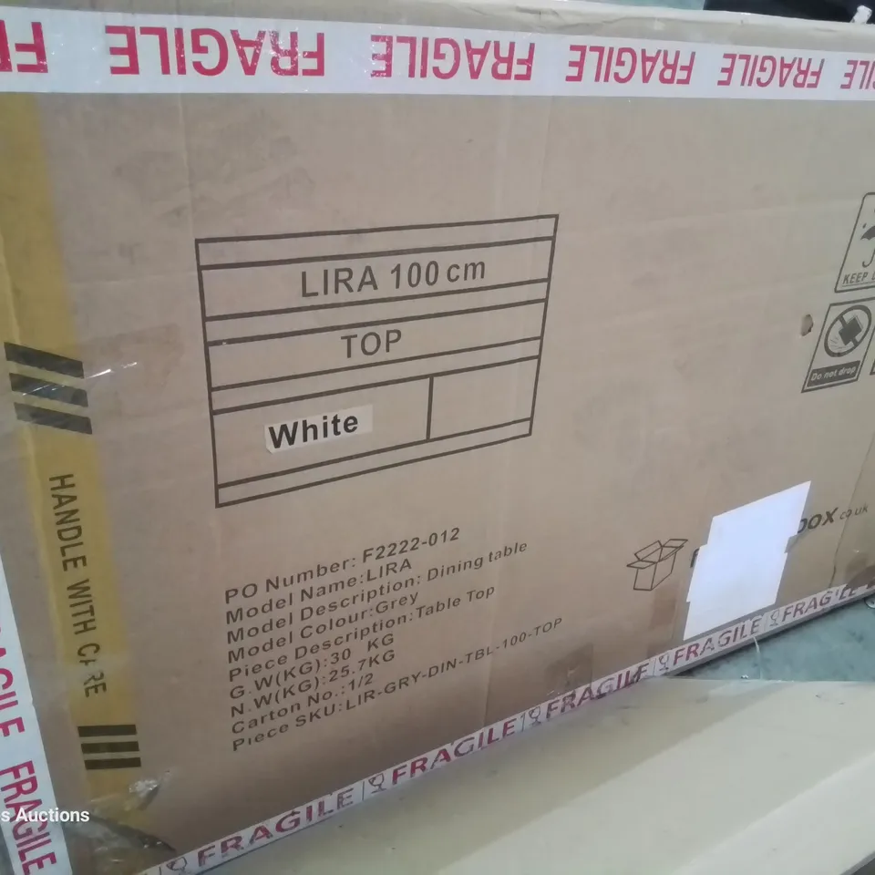 BOXED LIRA EXTENDING DINING TABLE 100CM - WHITE (ONLY BOX 1 OF 2)