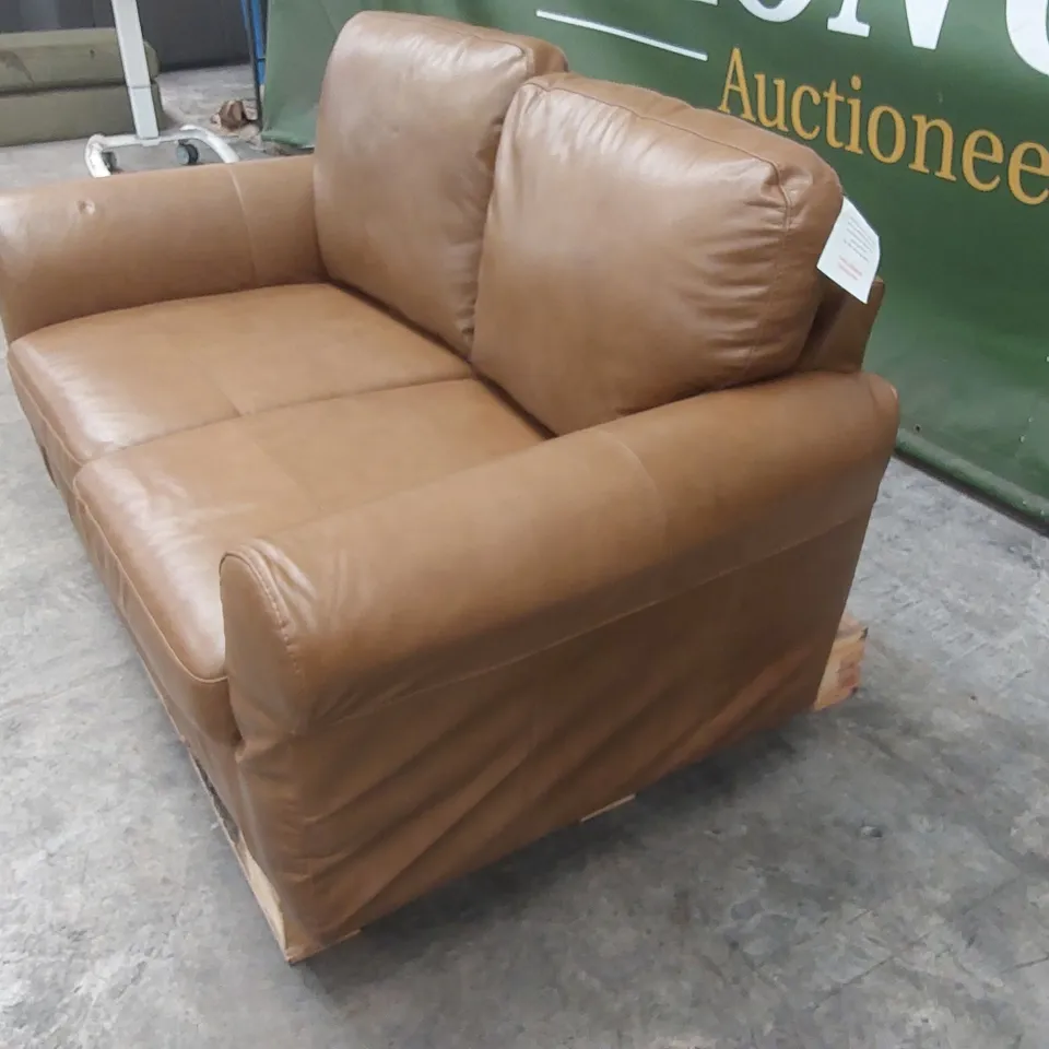 BAILEY 2 SEATER LEATHER SOFA - TAN RRP £829
