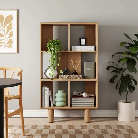 BOXED ALONSO NARROW BOOKCASE, OAK EFFECT (1 BOX)