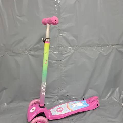 ZINZ 3 WHEEL UNICORN SCOOTER IN PINK - COLLECTION ONLY