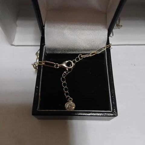 DIAMONIQUE 0.5CT TW PAPERCLIP BRACELET STERLING SILVER 