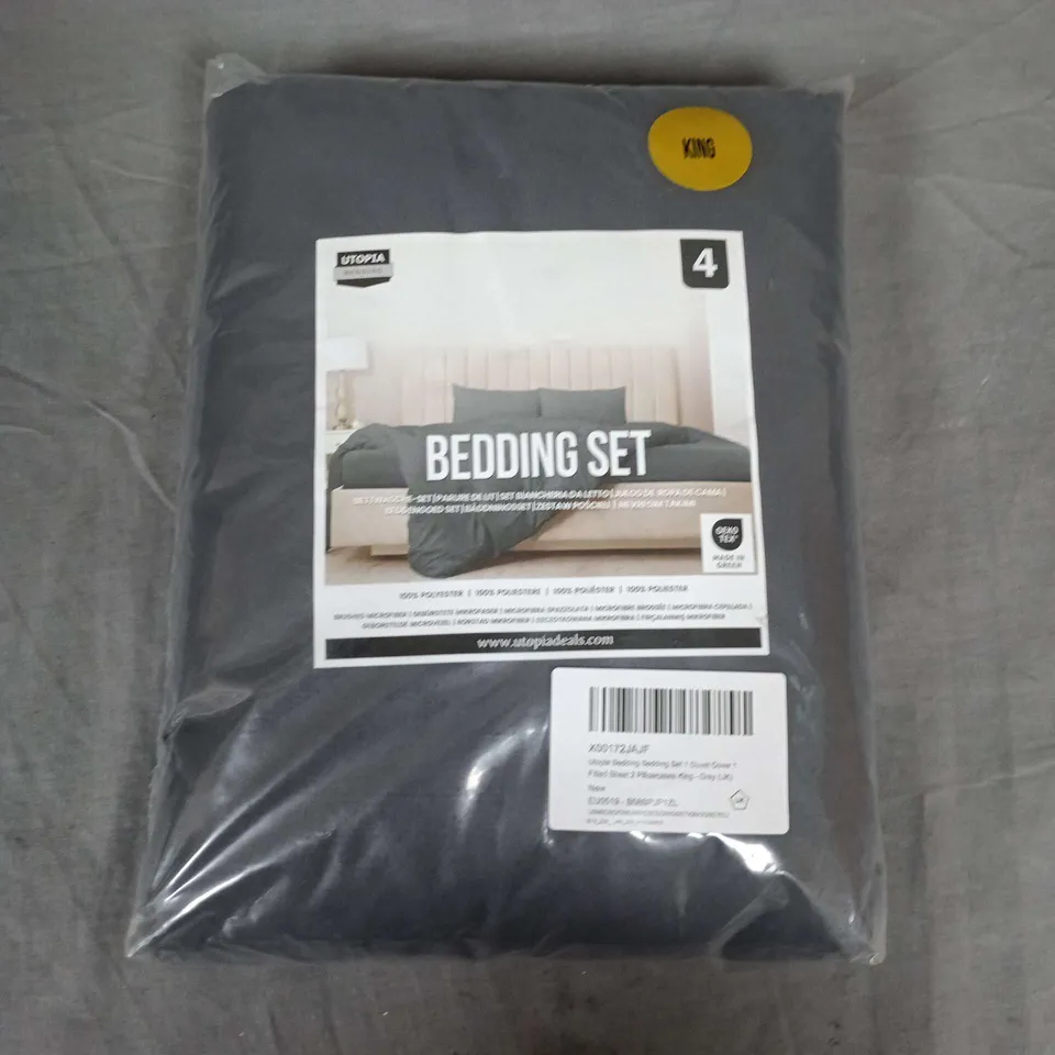 UTOPIA BEDDING KING BEDDING SET IN GREY