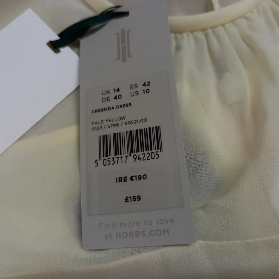 HOBBS CRESSIDA DRESS IN YELLOW - UK 14