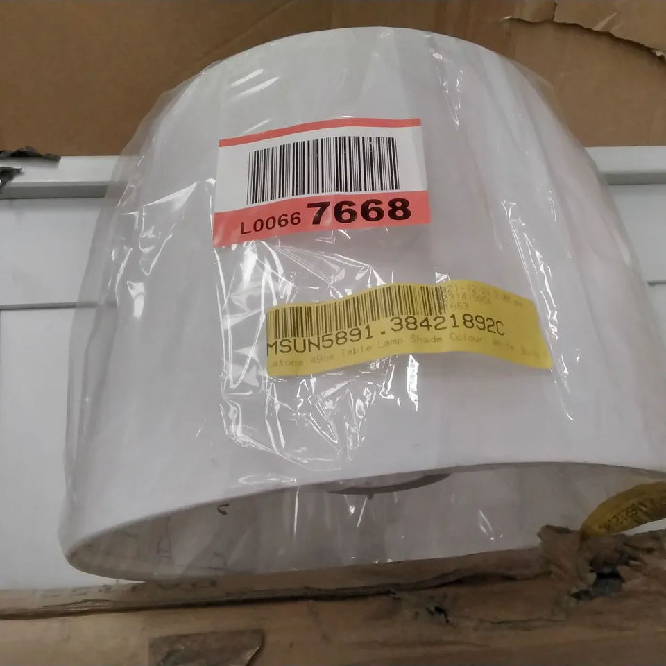 BOXED LATONA 49CM TABLE LAMP SHADE WHITE 