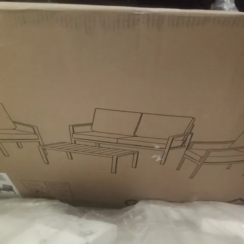 BOXED GOODHOME MOOREA ALUMINIUM COFFEE SET WITH CUSHION