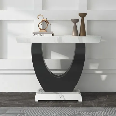 BOXED MADRID CONSOLE TABLE - WHITE MARBLE (3 BOXES)