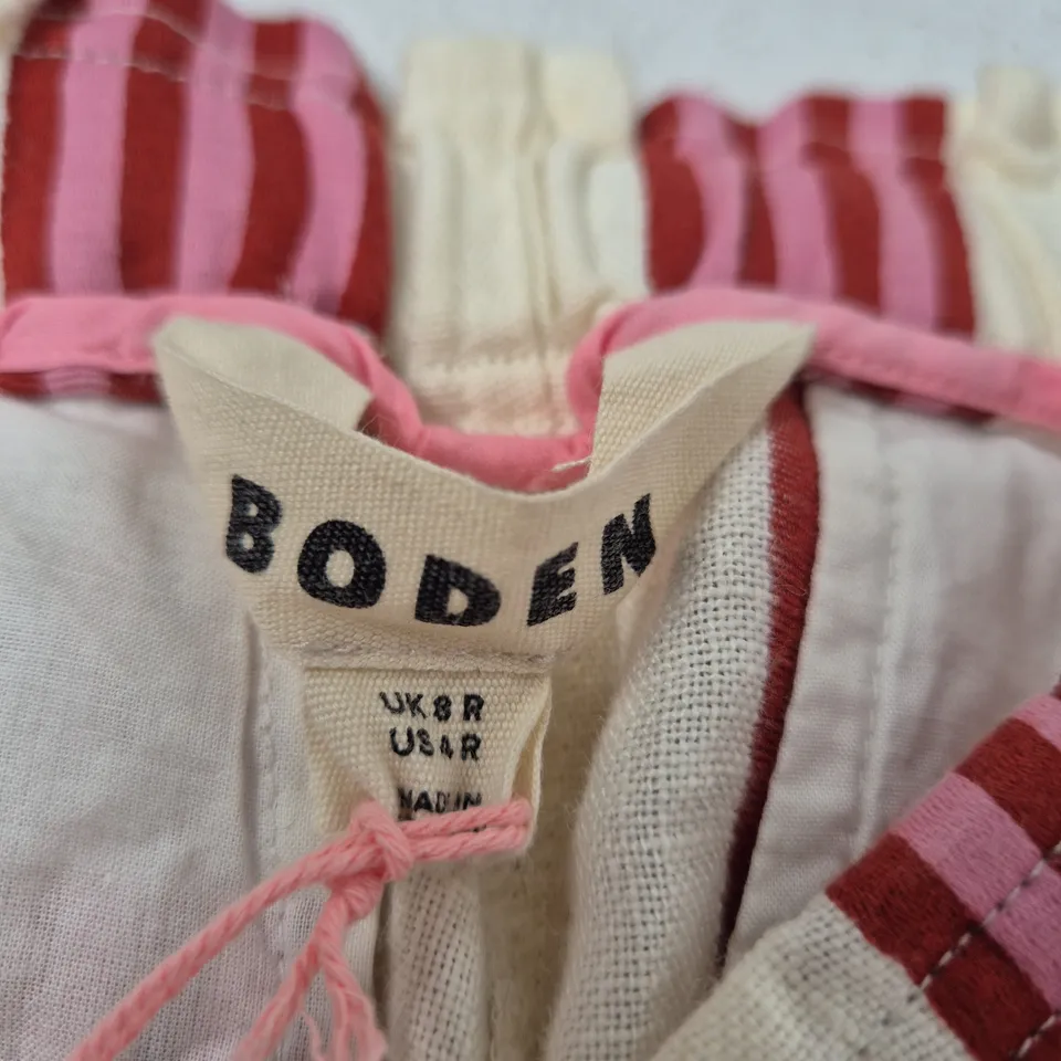 BODEN WOMEN'S STRIPED GARMENT – PINK & RED STRIPE, UK 8R