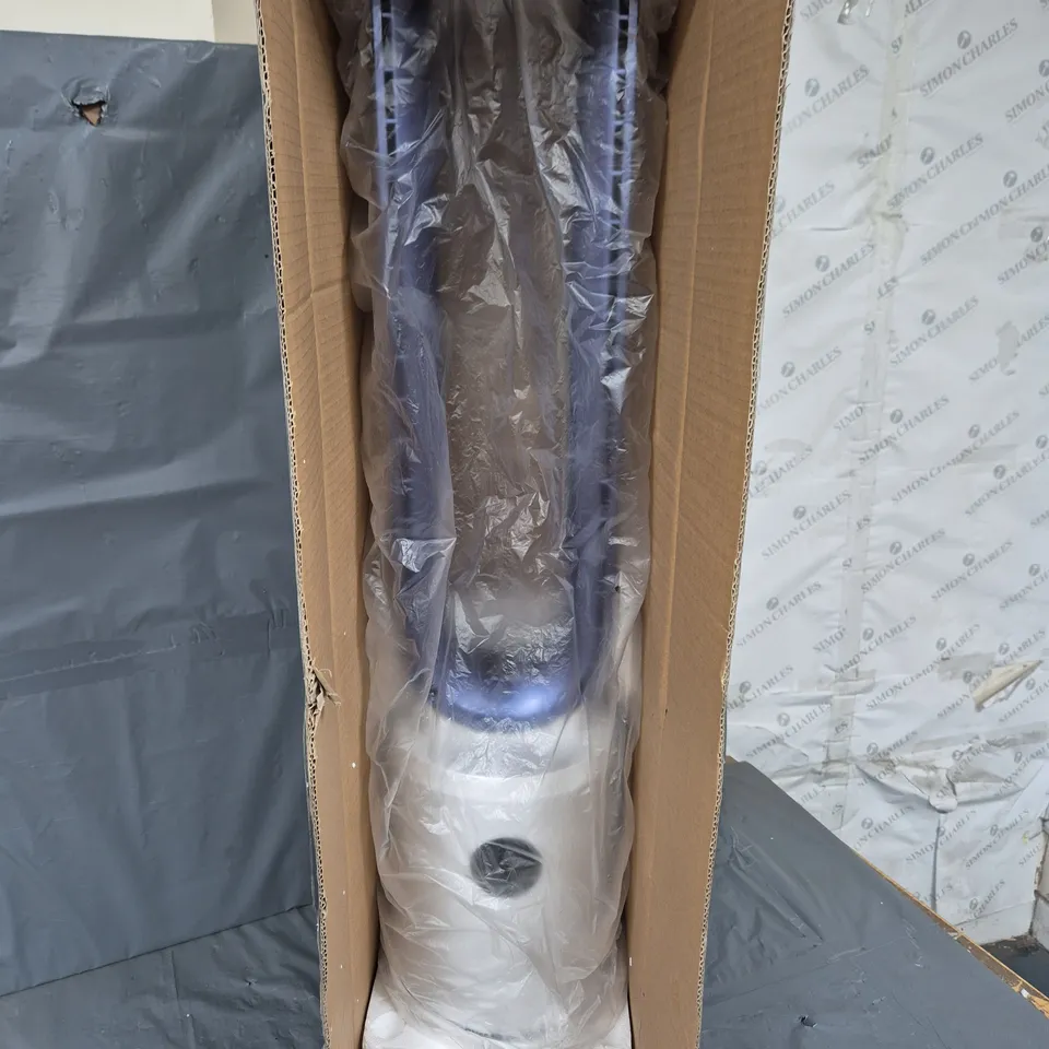 BOXED BLISS & BEYOND PURE AIR BLADELESS TOWER FAN IN WHITE/BLUE