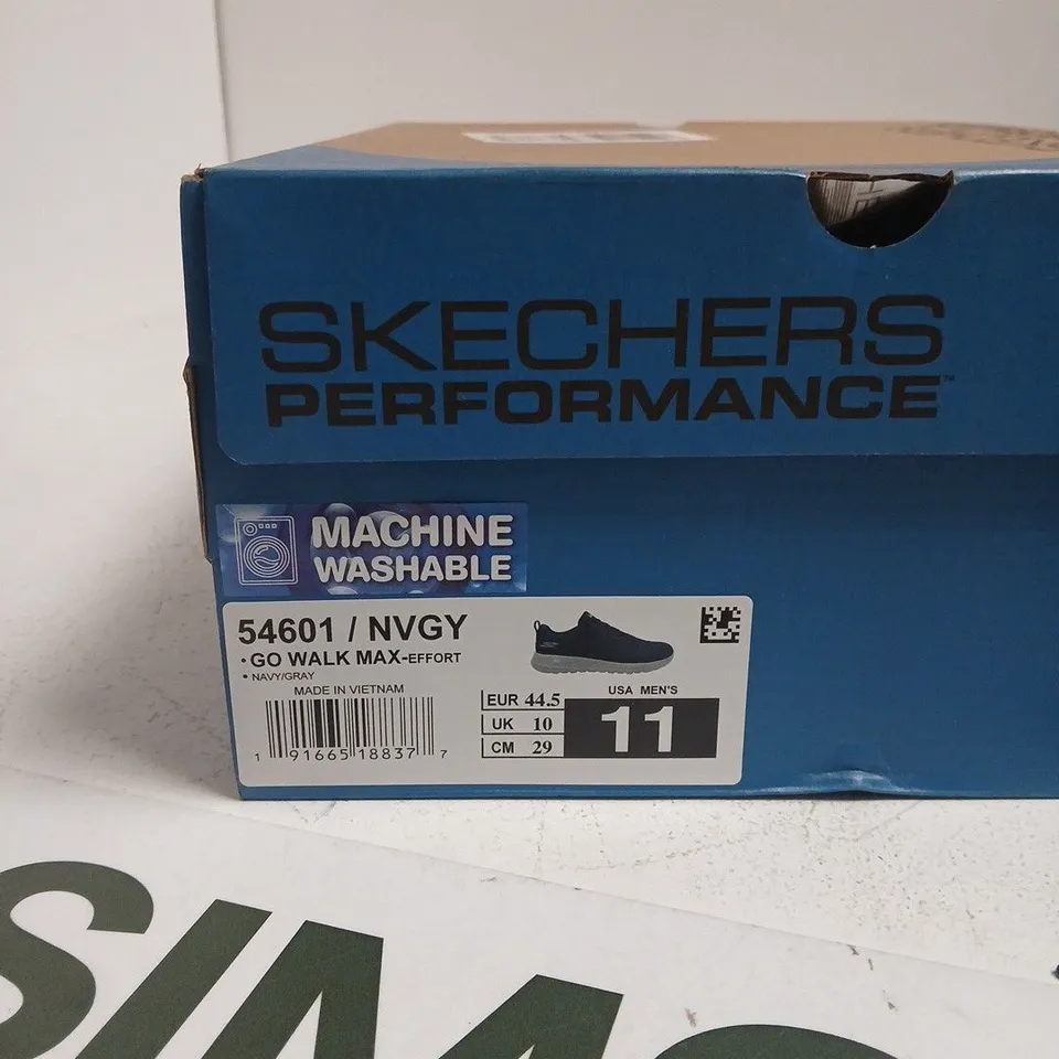 SKECHERS PERFORMANCE GO WALK MAX-EFFORT SHOES – NAVY/GRAY, UK 10 (US 11)