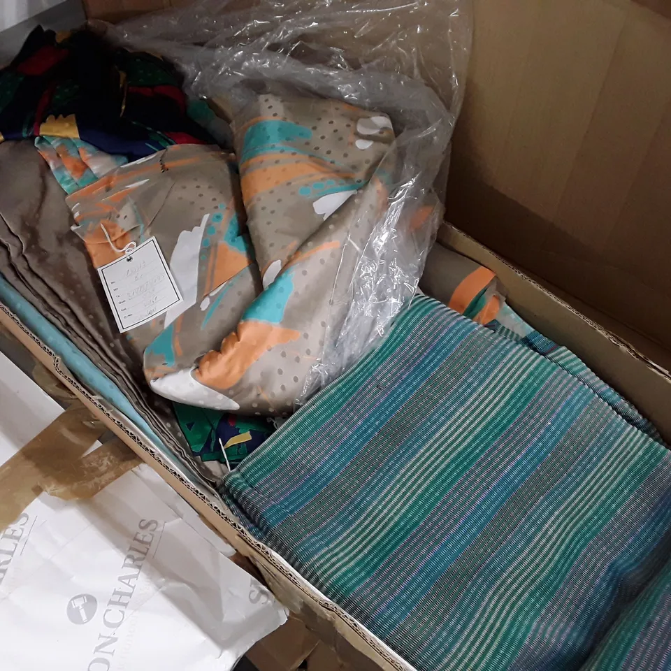 BOX OF ASSORTED FABRICS