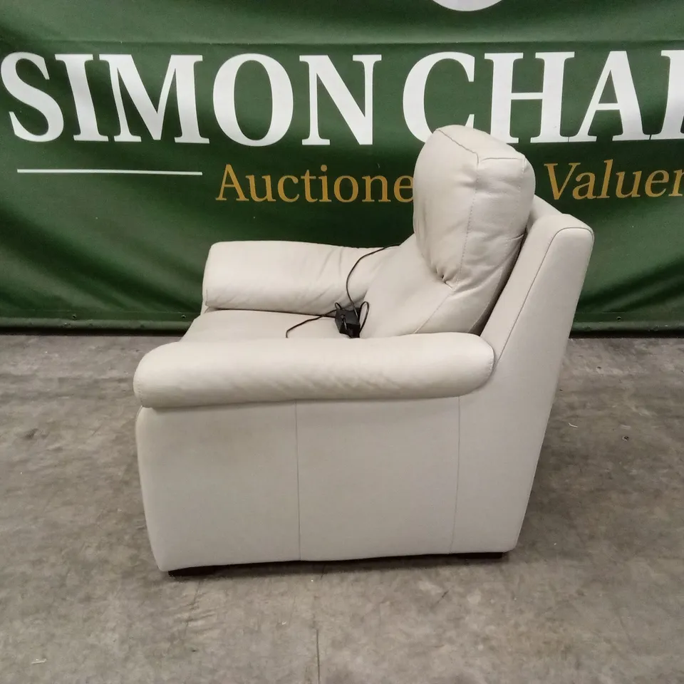QUALITY DESIGNER ITALIAN MADE MORENO ELECTRIC RECLINER LEATHER ARMCHAIR WITH SMALL ARMS