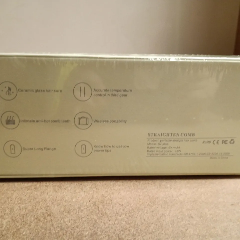 SEALED STRAIGHTEN COMB HAIR STYLING DEVICE – BOXED 