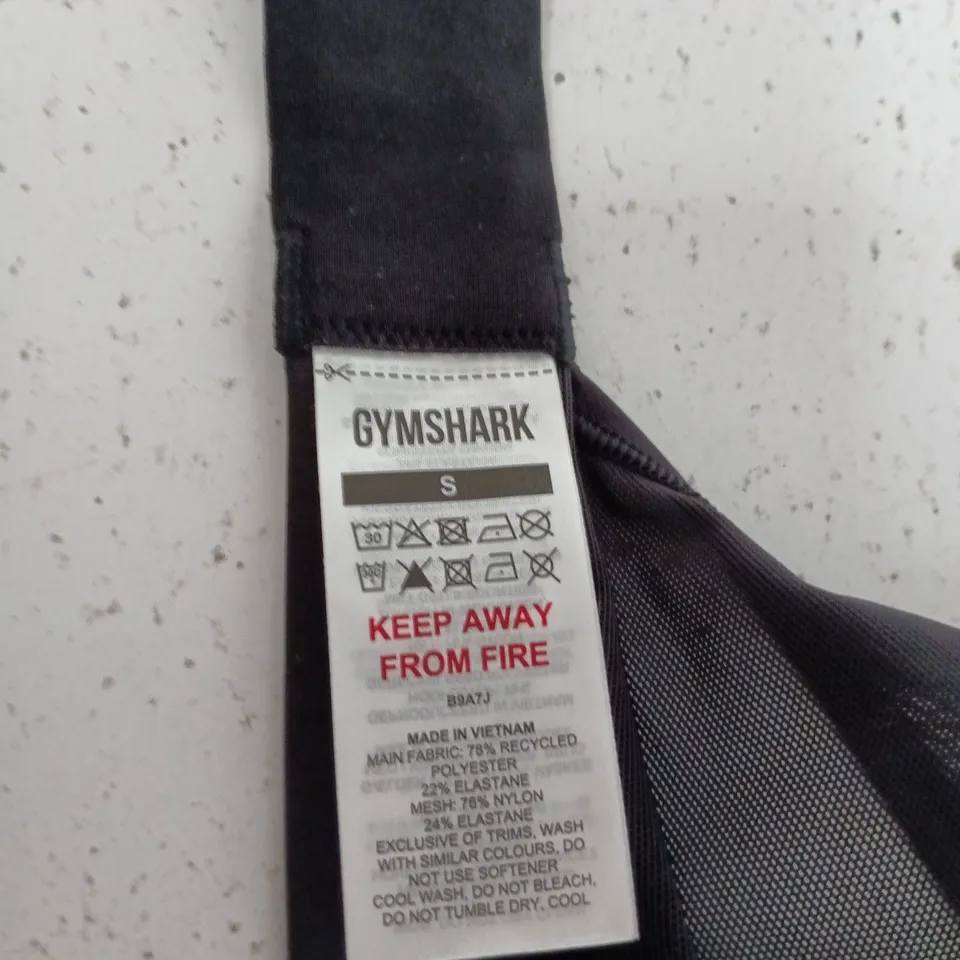 GYMSHARK SPORTS BRA – BLACK – SIZE S