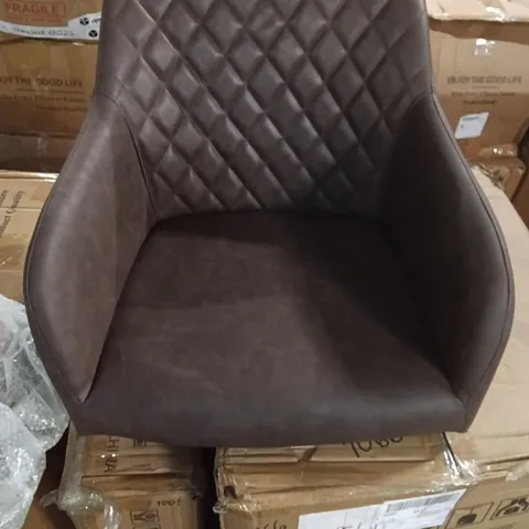 BOXED FAUX LEATHER DINING CHAIR