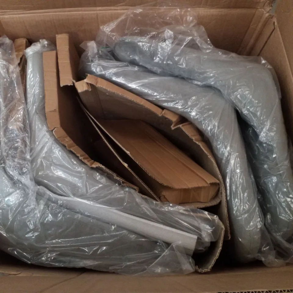 BOXED SET OF 4 GREY VELVET DINING CHAIRS 