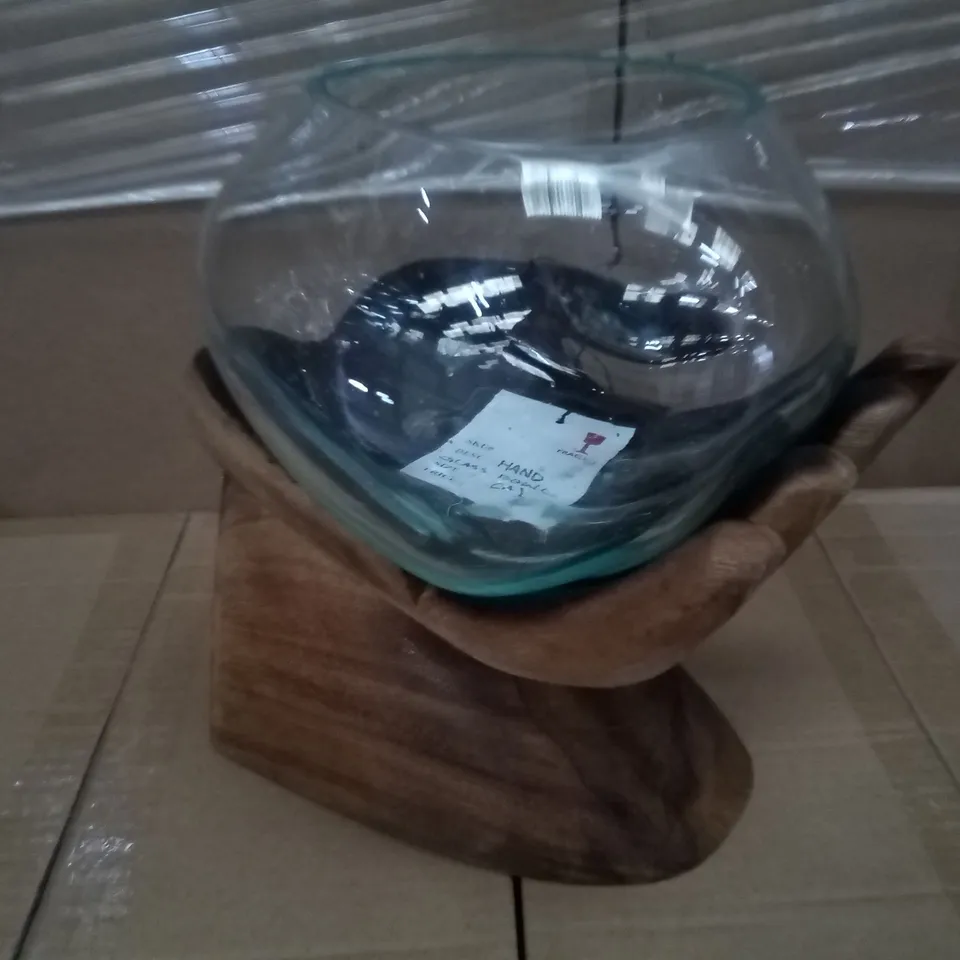 BOX CONTAINING 2 BRAND NEW HAND GLASS BOWLS