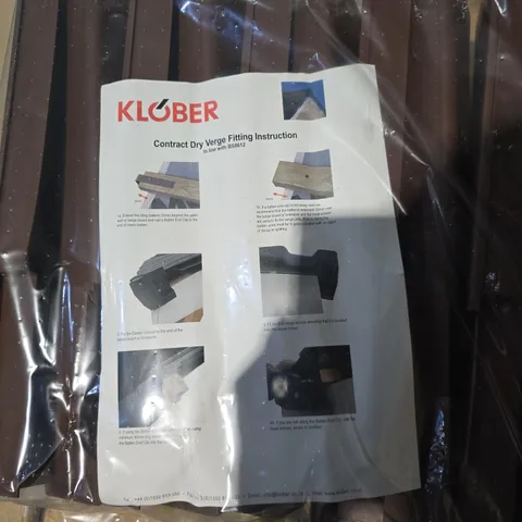 BOX OF APPROXIMATELY 25 KLOBER DRY VERGE FITTING KIT – INSTRUCTION SHEET INCLUDED