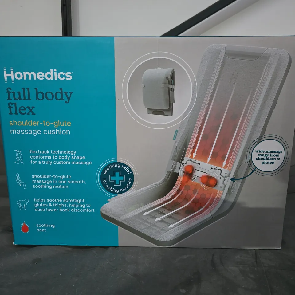 HOMEDICS FULL BODY FLEX MASSAGE CUSHION – SHOULDER-TO-GLUTE (BOXED)