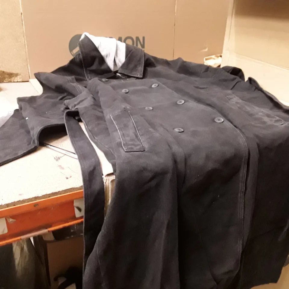 BOXED BRAND NEW JDWILLIAMS DENIM HOODED TRENCH SIZE 24 BLACK COLOUR APPROXIMATELY 8 PIECES