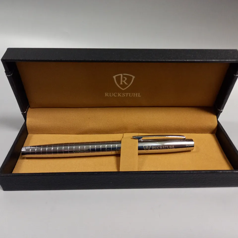 RUCKSTUHL STAINLESS STEEL LUXURY PEN IN GIFT BOX – HAND ASSEMBLED 