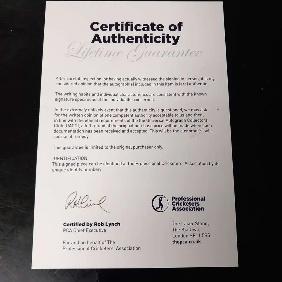 MOUNTED AND SIGNED PICTURE OF ENGLAND CRICKETER BEN STOKES FOLLOWING THE 2019 ASHES SERIES WITH CERTIFICATE OF AUTHENTICITY